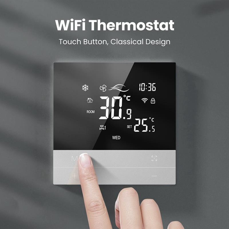 Блок управления катушкой, голосовой термостат, панель управления, умный Wi-Fi термостат, переключатель, отопление, охлаждение, вентилятор с 3 скоростями