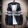 Autumn and Winter Men's Sweater European and American Hooded Cardigan Large Size Knitted Thickened Plush Sweater