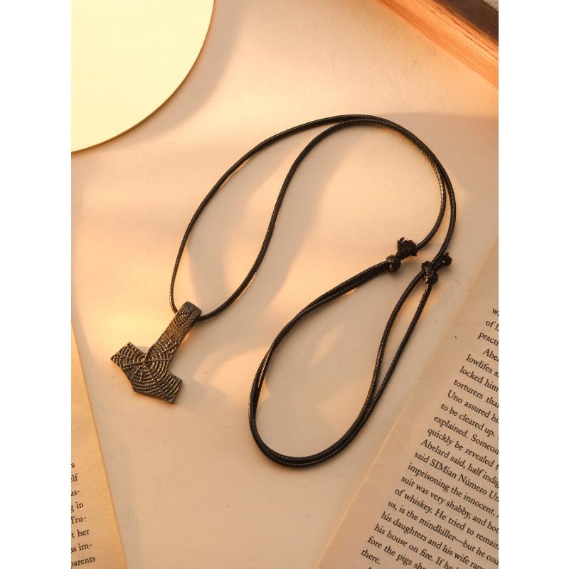 Подвеска-амулет «Молот Тора», руна викингов, боевой топор, ретро, длинная цепочка для свитера