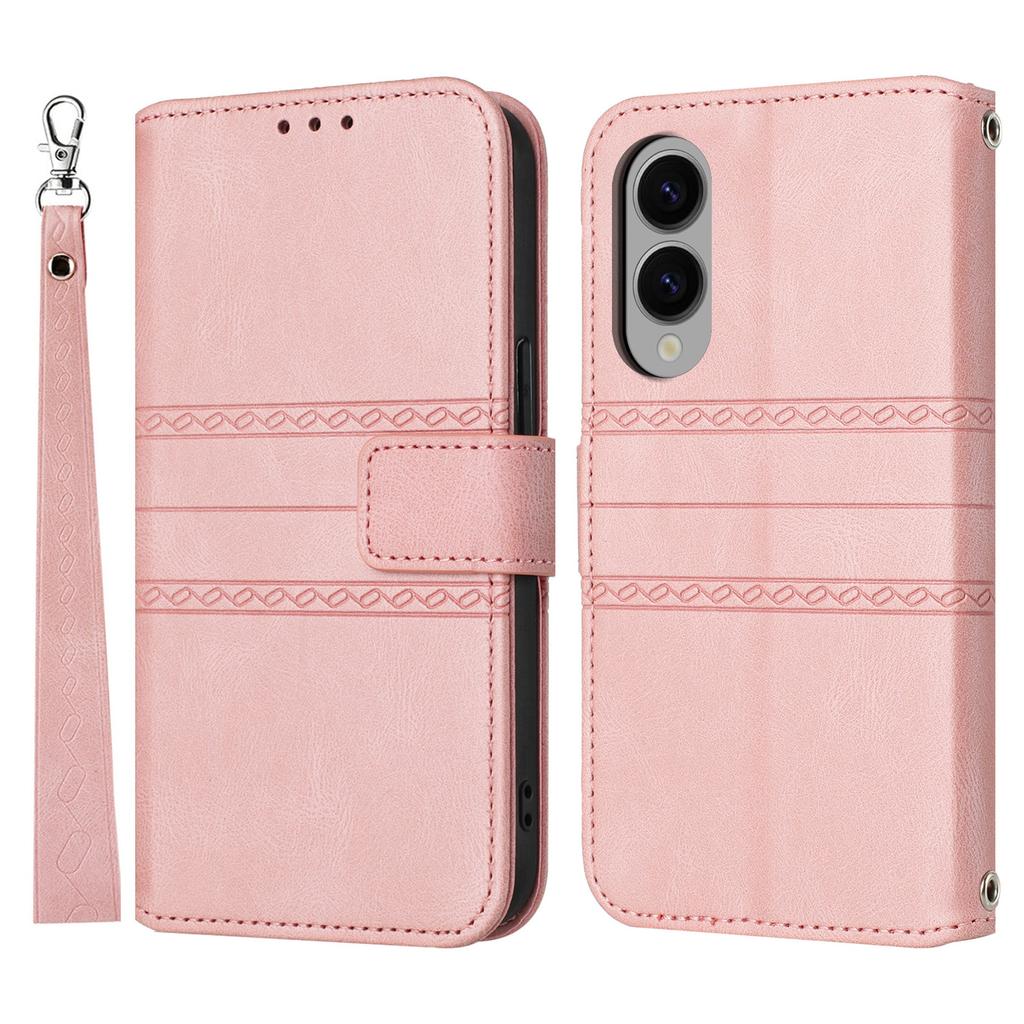 Для Samsung Galaxy S25 Чехол-кошелек Edge из кожи с тиснением, накладка на телефон