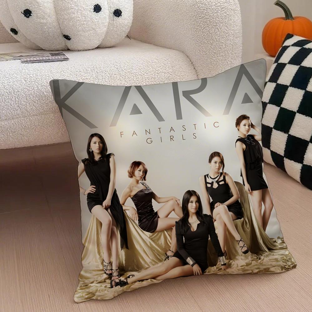 GirlGroup Kpop KKara Cushion Cover Throw Pillow Cover Hidden Button Durable Polyester Chair Cushion