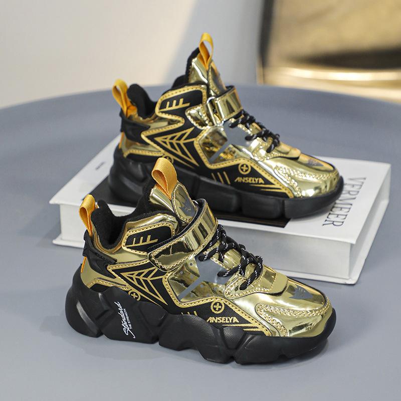 2025 Новые кроссовки для мальчиков Легкие Амортизирующие На липучке Подростковые Теплые Хлопковые Ботинки Зимняя Обувь для Мальчиков