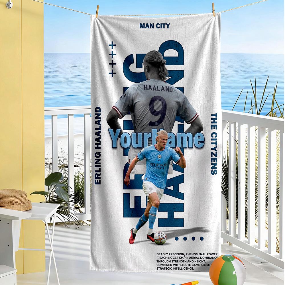 Haaland Customize Your Name Beach Towel Soft Durable Quick-Dry For Beach Bathroom Outdoor Swimming Pool Camping Picnic Yoga Diving Vacation Accessorie