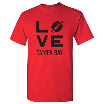 Tampa Bay Love Football - Sports City Pride Tailgating T -Shirt - Red