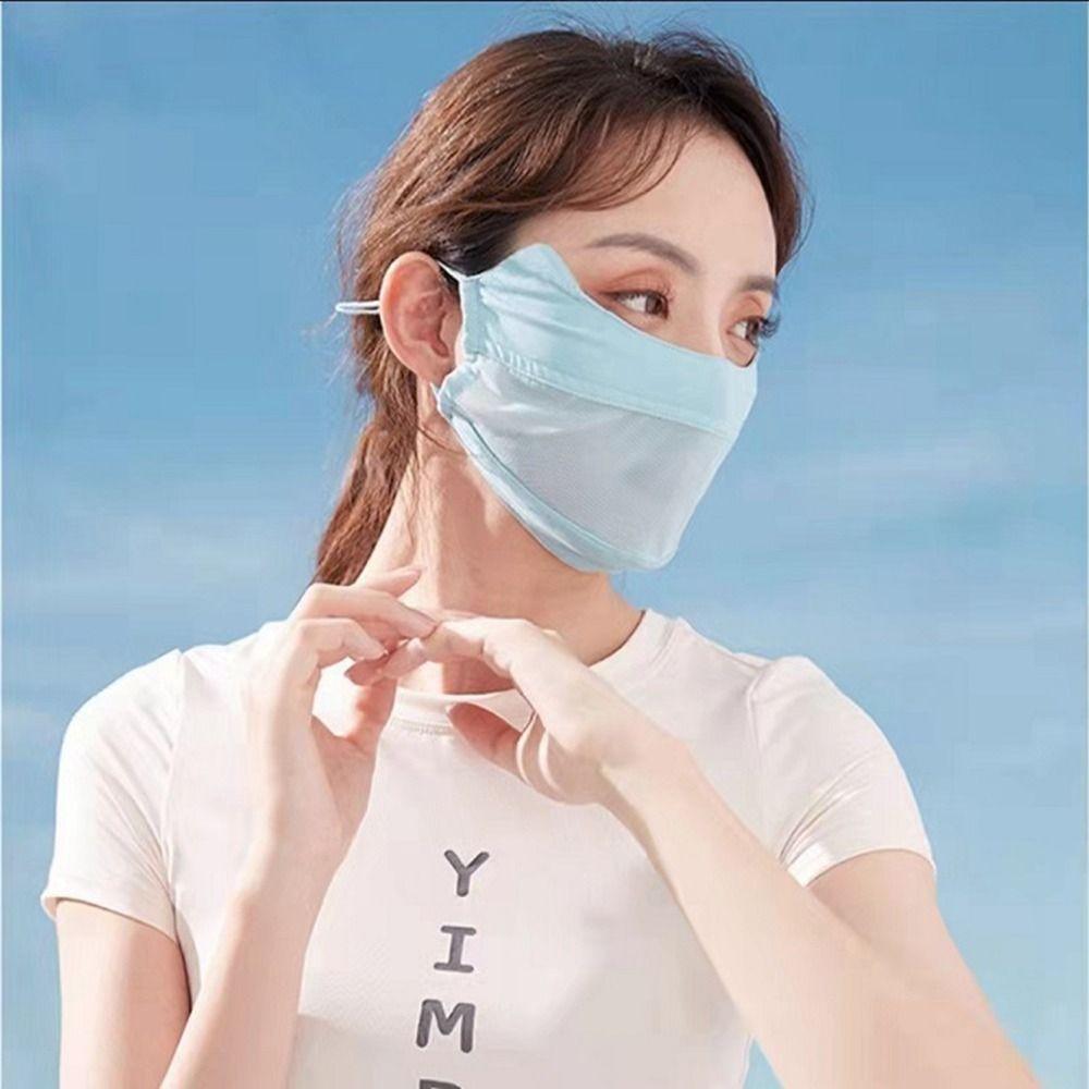 For Men For Women Eye Protection Face Scarves Sunscreen Veil Anti-uv Face Cover Ice Silk Face Scarf