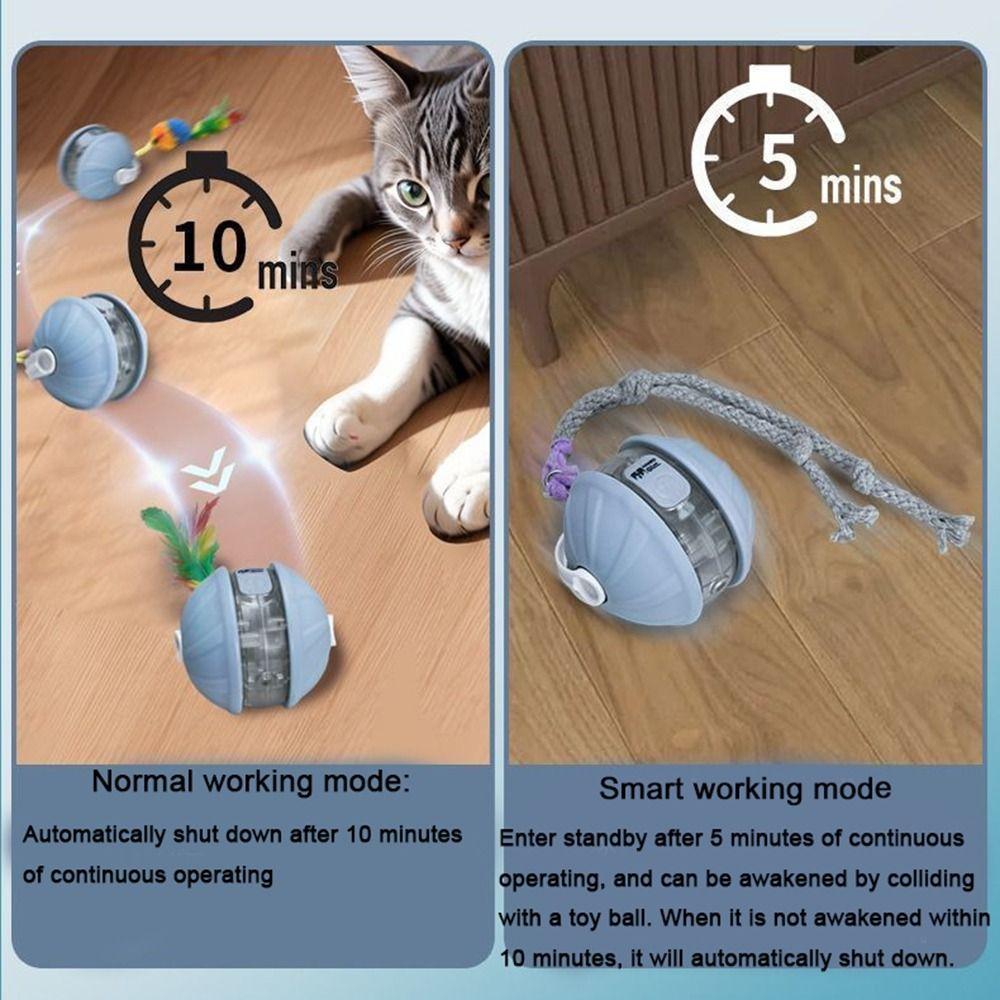 USB Rechargeable Infrared Automatic Rolling Ball Detachable Cord Automatic Teasing Cat Toys  Indoor
