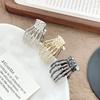 Маленький размер Металлический скелет руки Заколки для волос Зажимы для волос Женщины Девушки Хэллоуин Готика Панк Вечеринка Хвост Заколка Аксессуары для волос