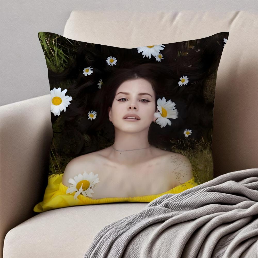 LLana Del Rey Cushion Cover Pillowcase Antidustmite Invisible Zipper Short Plush Sofa Cushion