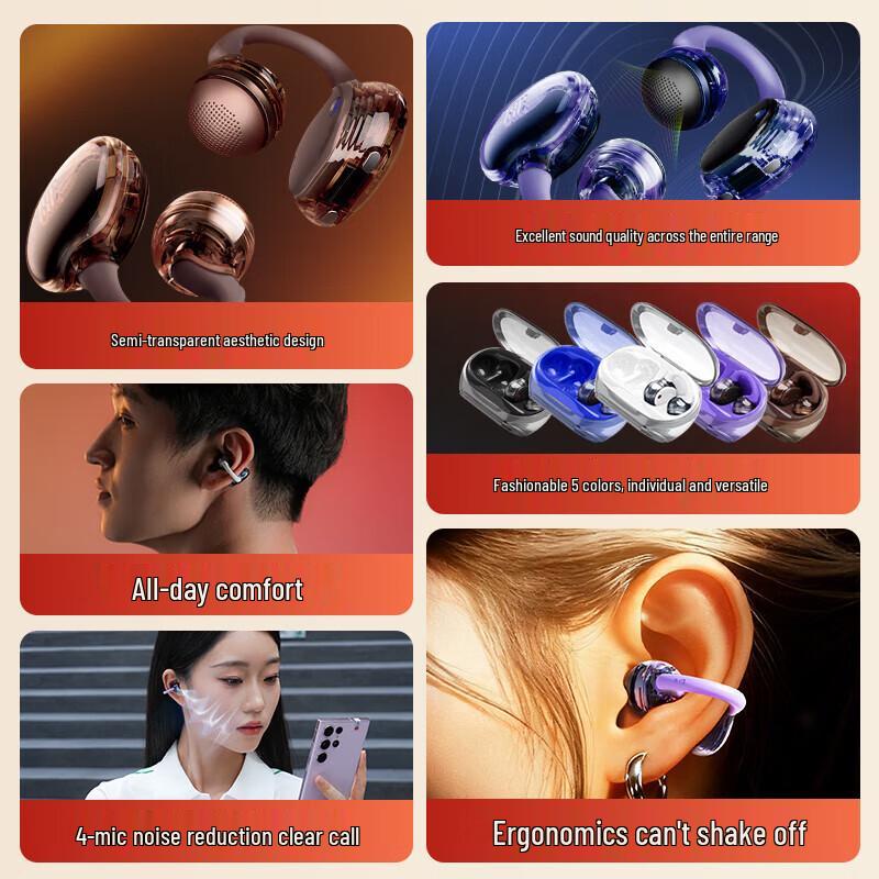 JBL Soundgear Clips Open-Ear Wireless Bluetooth Ear Clip Headphones