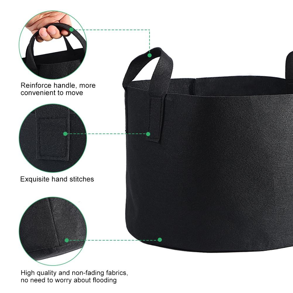 Черный Растения Растениеводство Мешок Овощи Цветы Аэрация Посадка Горшок Контейнер (10 галлонов 28 x 40 см)