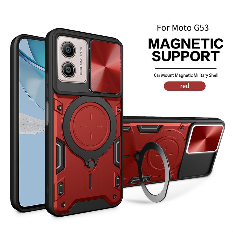 For Motorola Moto G53 G34 G45 5G Case Car Magnetic Ring Holder Armor Phone Case For Motorola G05 G15 E15 G13 G23 4G Back Cover