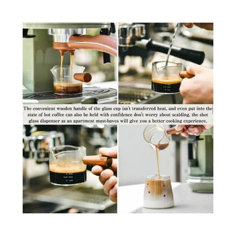 2pcs Espresso Shot Glass 75ml Double Spout Mini Measuring Cup Espresso Cup Accessories
