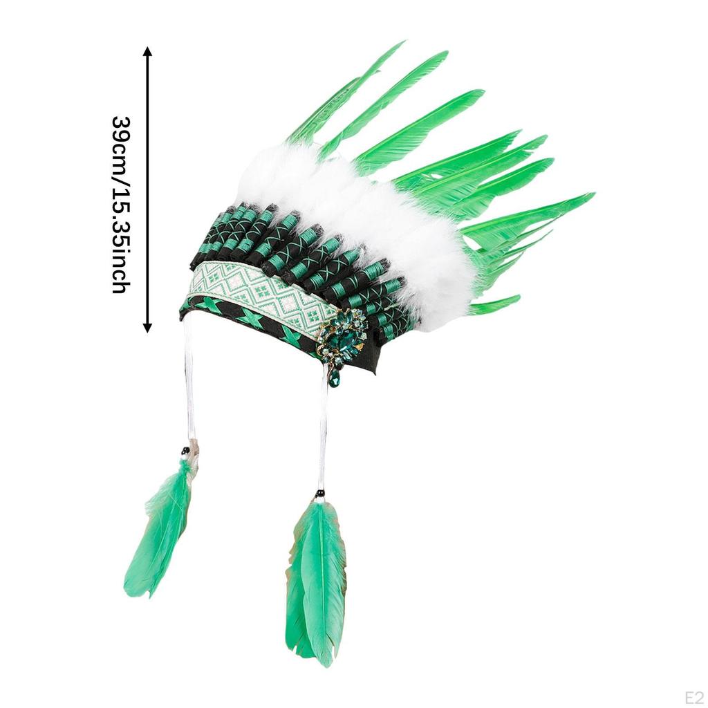 Головной убор из перьев Индийские аксессуары для волос для косплея, карнавала, сценического выступления