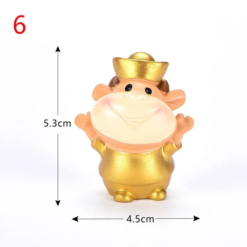 Home Decoration Accessories Micro Cattle Family Figurine Resin Ornaments Miniature Model Mini Animal Statue Bonsai Decoration