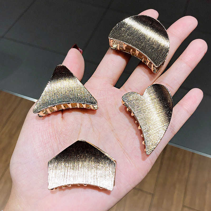 Модные простые геометрические заколки для волос с когтями для женщин и девочек, металлические заколки для волос в форме краба, полые заколки для волос, аксессуары для волос, головные уборы