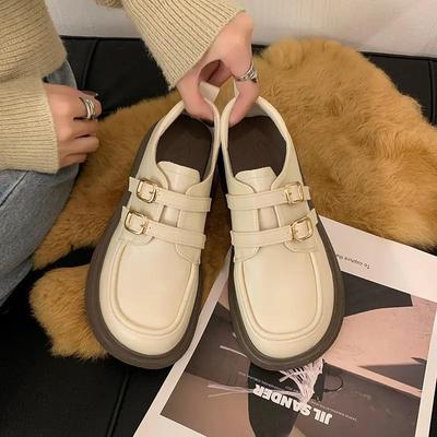 Женские кожаные лоферы в британском стиле Soft Girl - Весна/Лето 2025, универсальная одинарная обувь для юбок