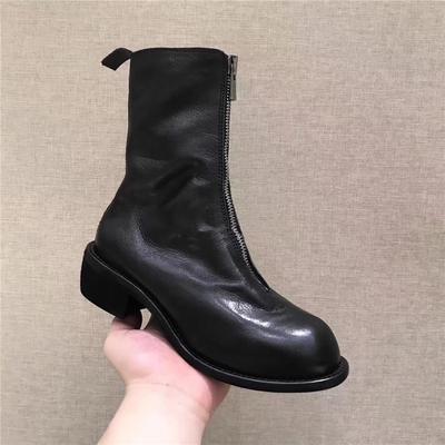 Ботильоны женские из мягкой кожи, шикарные ботильоны на плоской подошве, женская повседневная обувь с молнией спереди, женская обувь на весну и осень