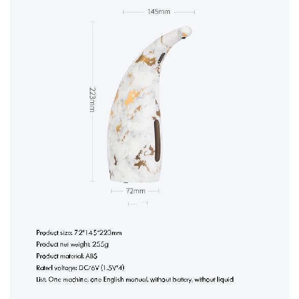 Automatic Soap Dispenser Touchless Hand Sanitizer Liquid Dispenser with Marble Pattern, Waterproof Battery Operated 300ML