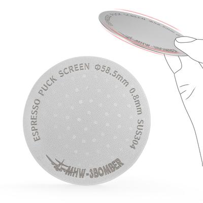 Кофейный фильтр 304 нержавеющая сталь для портафильтра эспрессо пак MHW-3BOMBER 58,5 мм сетка, толщина 0,8 мм, многоразовый, двухслойная сталь, корзины, сетка,