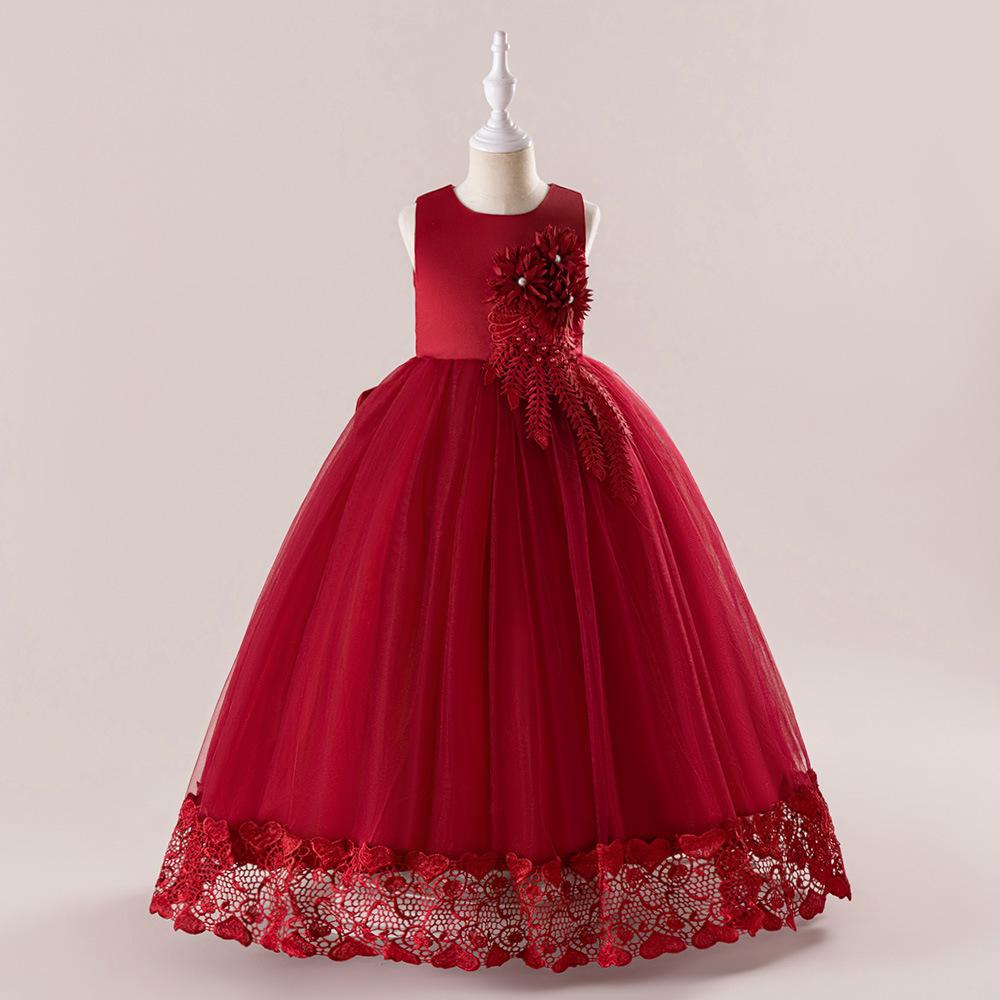Летнее платье из тюля для девочек-цветочниц на свадьбу, длинное праздничное платье для принцессы, детские платья для девочек, вечернее платье