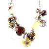[E0627] — коричневое/бежевое/бежевое дизайнерское колье «Vahiné» коричневого цвета