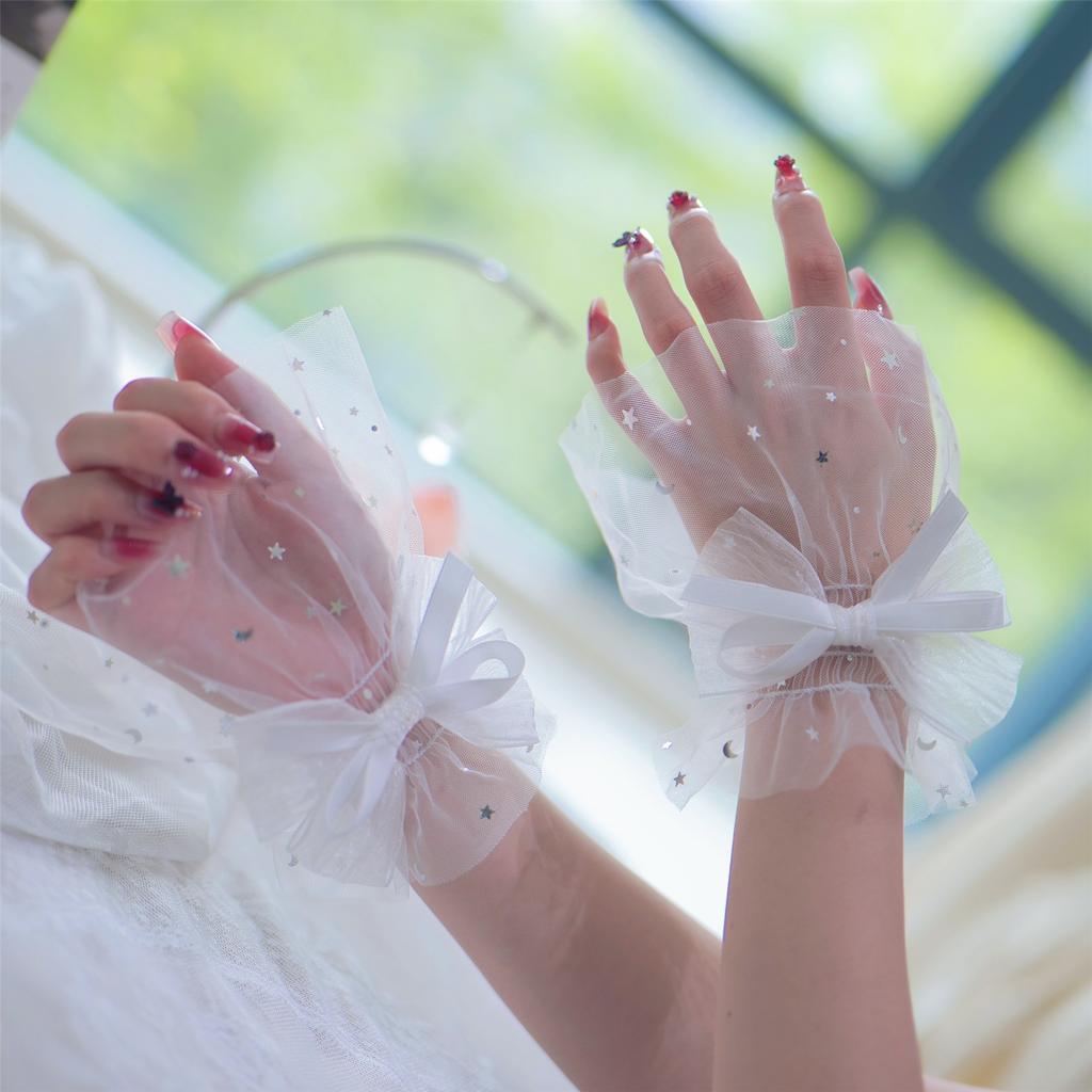 Sparkling Star Sequins Arm Sleeves Nail Art Photography Hand Sleeves Elastic Arm Covers for Bridal Shower Formal Event