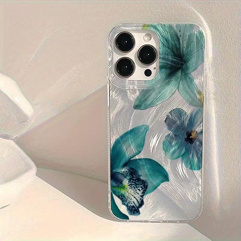 Блестящий Чехол для Телефона с Розовыми Персиковыми Цветами для iPhone 17 16e 16 15 14 13 12 11 Pro Max X Xs XR XSMax 8 7 6 6s Air Plus Текстура Перышка