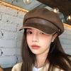 Maillard Brown Beret Women's Autumn and Winter New Retro Painter Hat Face Showing Newsboy Octagonal Hat