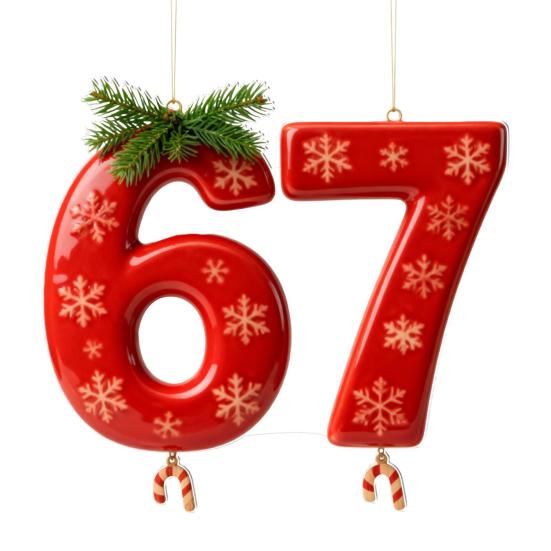 67 Funny Christmas Ornaments 2025 Handmade Santa Ornament Six Seven Meme Decoration Rearview Mirror Holiday Gift Decor