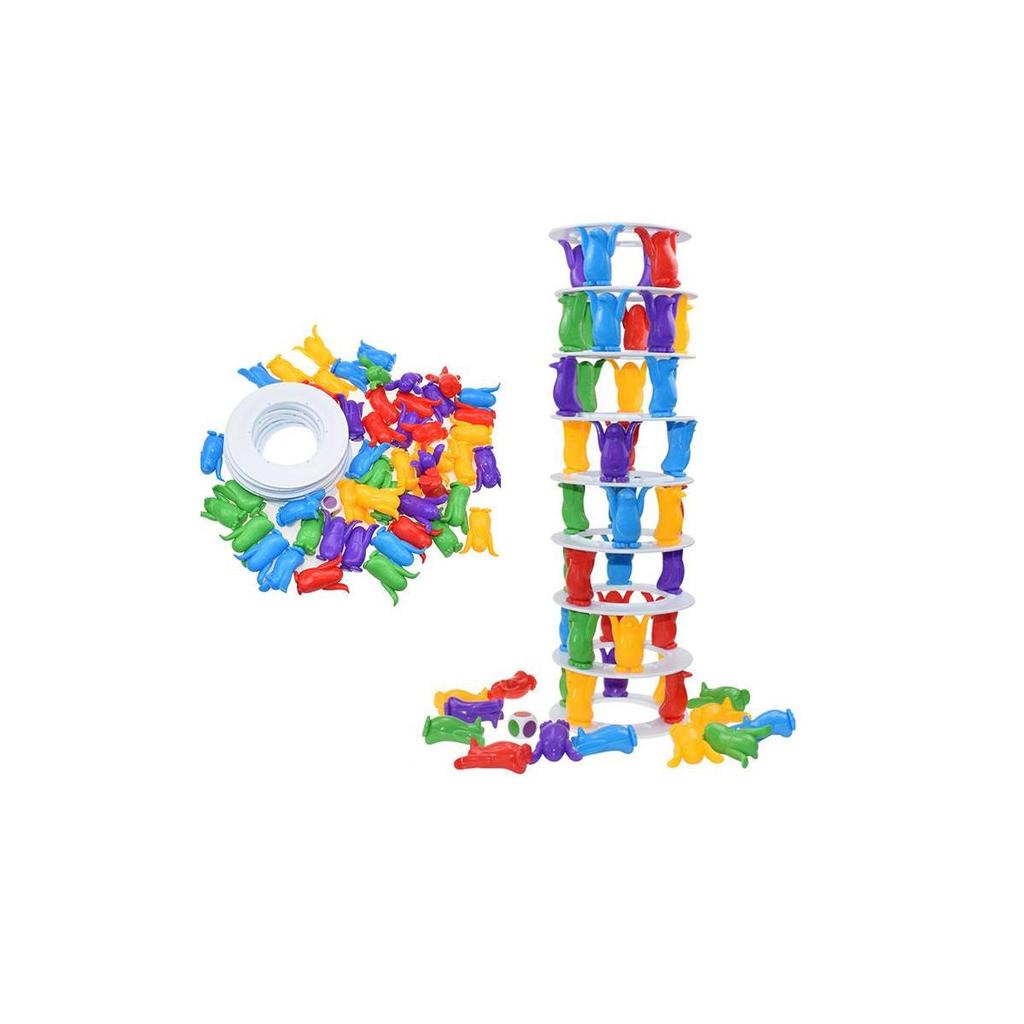 Детские радужные блоки, игра-головоломка, игра с балансом пингвинов, тренировка мелкого движения, настольная игра для вечеринки, игрушки, подарки для детей