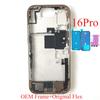 For iPhone 16 Pro Full Housing Middle Frame Bezel With Volume Power Flex Cable Side Button Chassis Repair Parts
