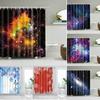 Universe Starry Sky Shower Curtain Bathroom Decor Bath Curtains Waterproof Polyester Christmas Snowflake Bathroom Curtains