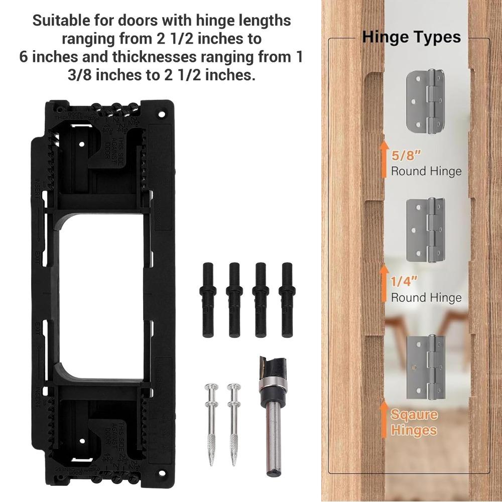 5 Door Thickness Door Jamb Hinge Jig Kit 8 Hinge Sizes Router Template Jamb Mortise