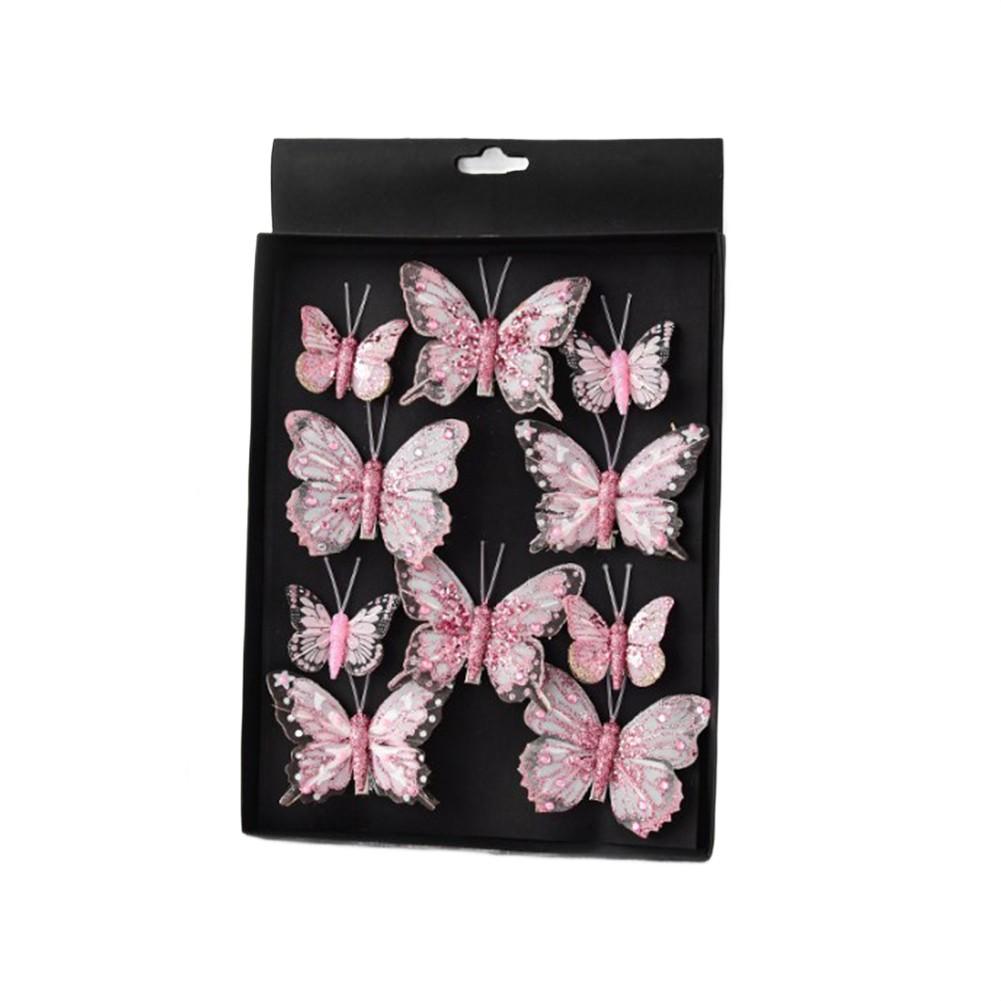 Eye-catching Visual Effect Butterfly Christmas Ornaments Holiday Decorations