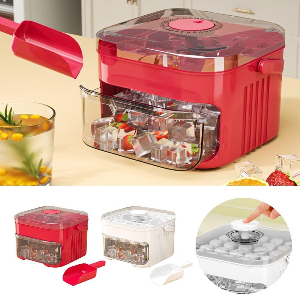 Large Capacity Ice Cube Machine with Easy-press Lid Ice Cube Mold  for Refrigerator Storage