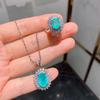Jewelry Paraiba Pendant Vintage Micro-Set Diamond Gemstone Ring High Carbon Diamond Necklace