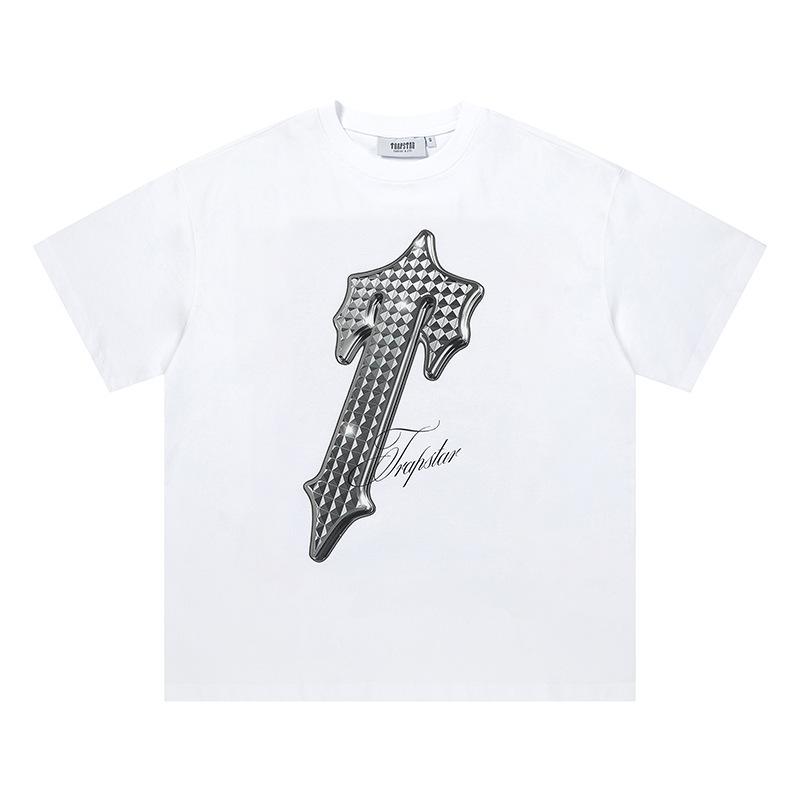 Cross-border new graffiti letter printing European and American street trendy brands loose and versatile casual men's and women's short-sleeved round