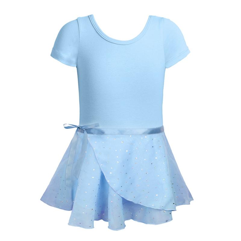 Детский танцевальный костюм для девочек, комплект из двух предметов, балетный комбинезон и юбка
