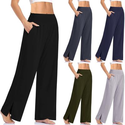 Женские повседневные модные однотонные эластичные свободные штаны для йоги повседневные брюки