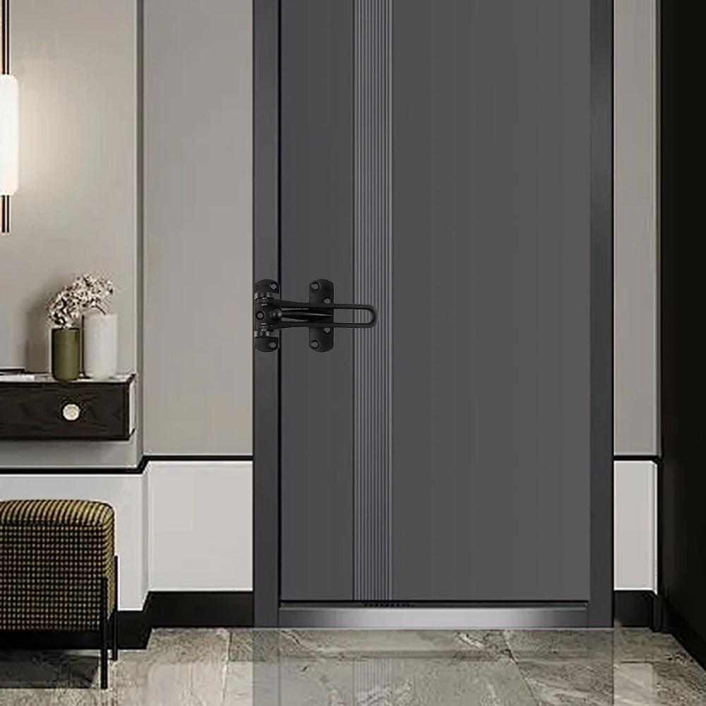 1 шт. Защелка для двери, Сверхпрочная, Защитная защелка, Черный, Серебристый, Дверь для отеля, Пряжка, Сплавная фурнитура J9T8