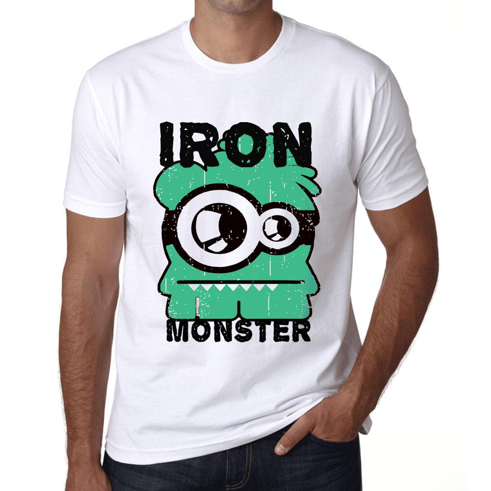 Мужская винтажная футболка Футболка с рисунком Iron Monster White