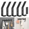 4Pcs Heavy Duty Stainless Steel Wall Hook Screw Installation Bedroom Bathroom Storage Hanger for Clothes Hat Keys Towel Brush Multifunctional