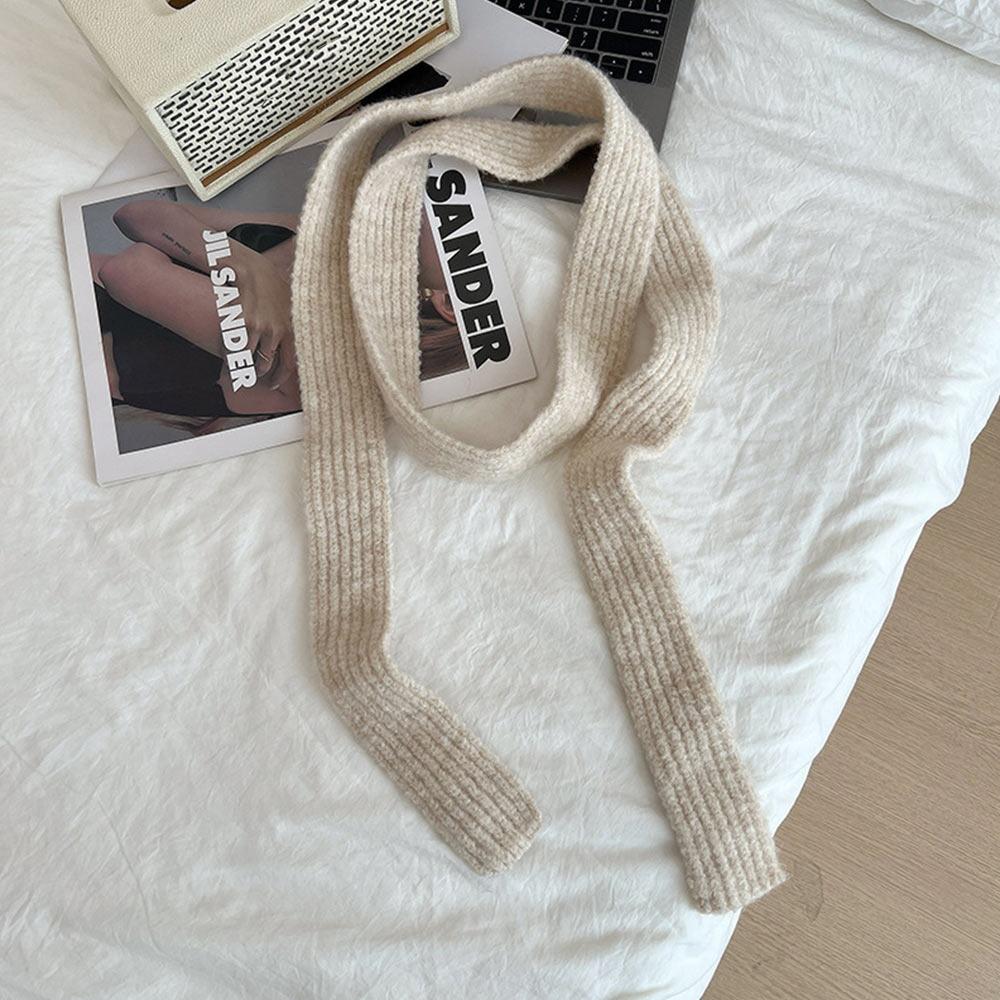 Imitation Wool Women's Long Scarf Narrow Design Decorative Neckerchief Imitation Cashmere Scarf Knitted Skinny Scarf Streetwear