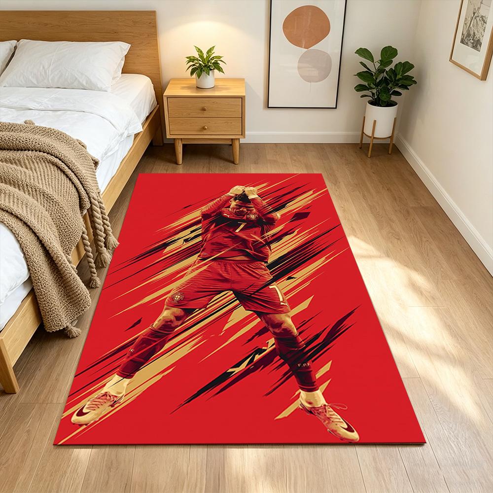 Cristiano Ronaldo Floor Rug Office Rug Design for Study room Entryway Living Rooms Kitchen Anti-slip Rug Decorate Offices Gift for Festivals