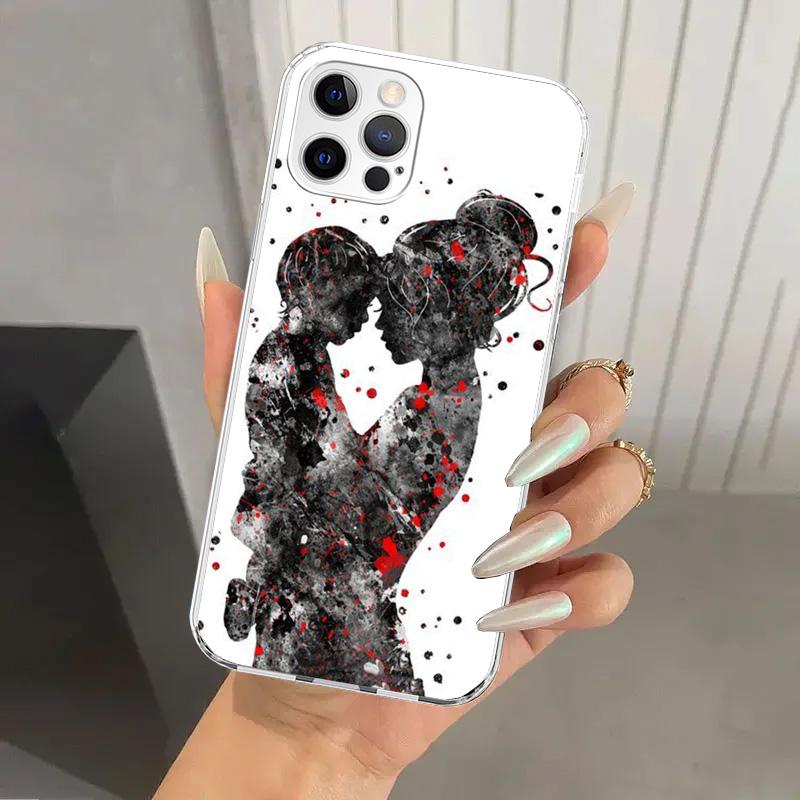 Чехол для телефона 'Мама и Малыш' для Iphone 17 Air 16 15 Plus 14 13 Mini 12 11 Pro Max 16E 7 8 SE 2020 Мягкий чехол-накладка 16 15 14
