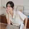 V Collar Chiffon Short-sleeved Shirt Women's Summer Tops Casual Style Temperament Shirt