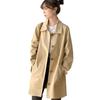 [TASOGARA] Ladies Trench Coat Spring Coat Long Coat Outer Long Thin Dress Slimmer Spring Autumn Fashionable Simple Relaxing Big Size Plain Color