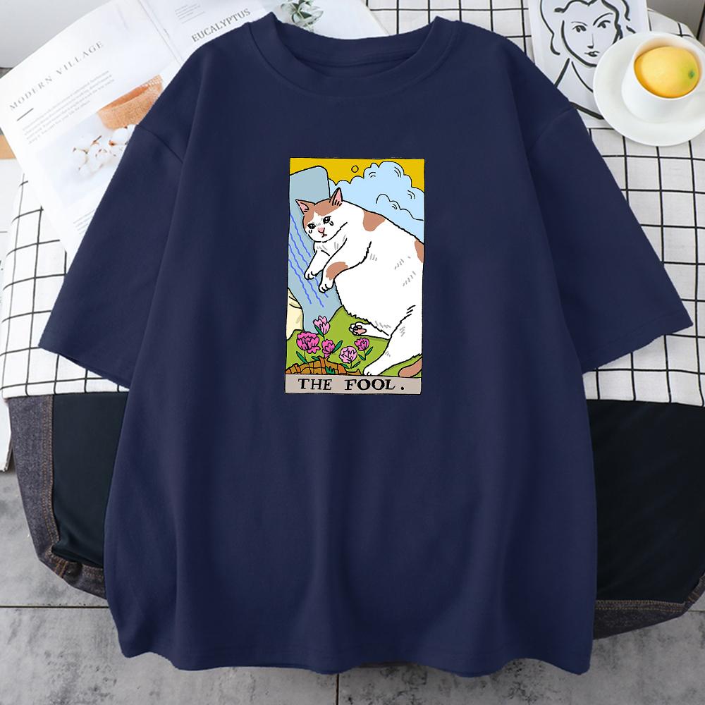 Футболка с принтом «Грустный кот» от The Fool Sad Cat Meme, мужская одежда, винтажная, персонализированная, уличное, топы, все математические, большие, с коротким рукавом, мужские хлопковые футболки