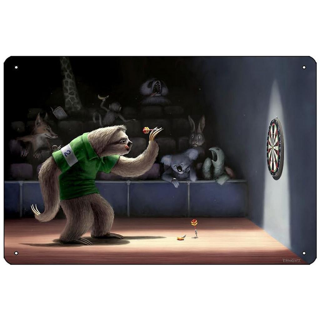 Darts Metal Tin Sign Jusit The Tip Wall Decoration Plaque Vintage Poster Iron Painting for Man Cave Home Cafe Game Room Club