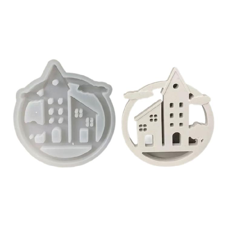 Silicone Mould Rings Sweet Home Hanging Pendant Mould Ornament Mould Cloud House Molds Craft Supplies Home Decorations